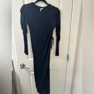 & other stories navy maxi dress
